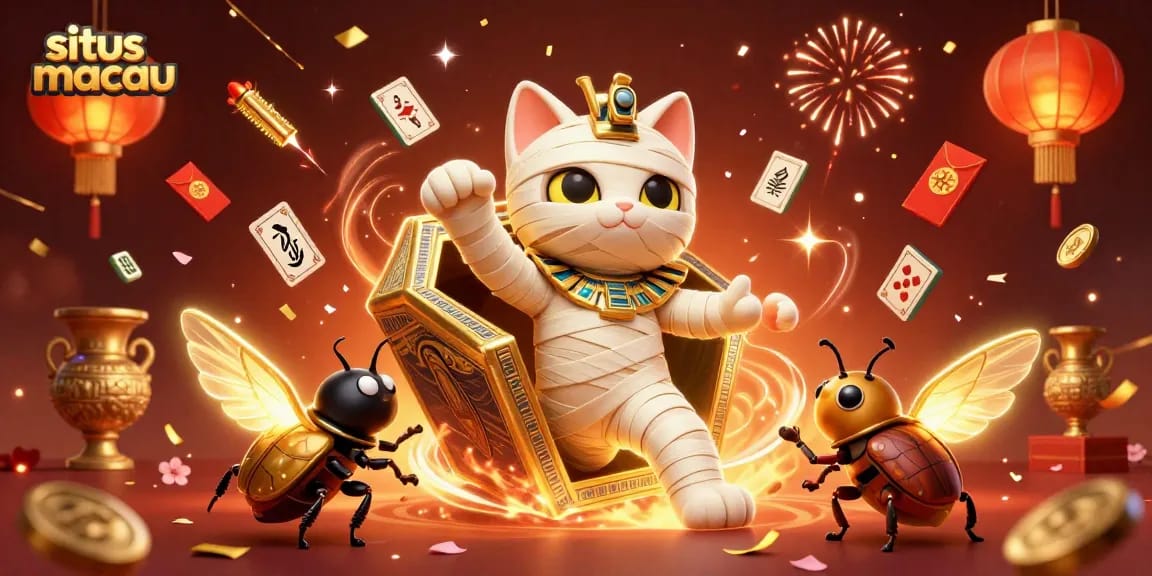 Engage with situs macau thrills through a cinematic 3D illustration featuring lively casino elements.