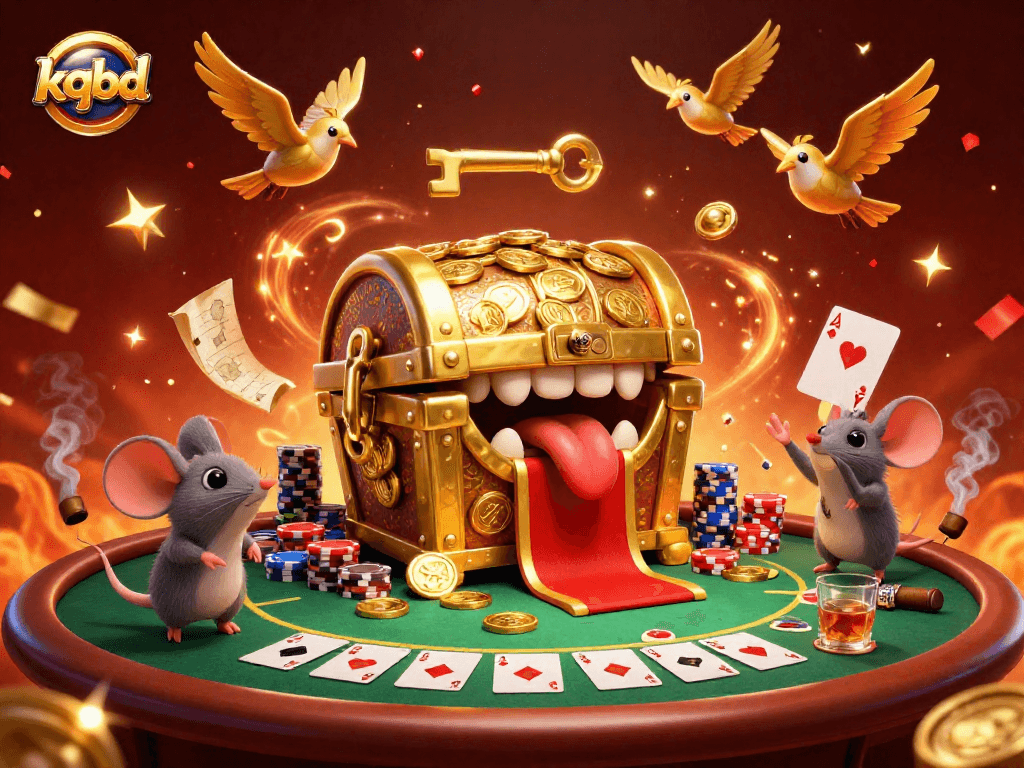 Engaging kqbd gameplay illustration showcasing a vibrant poker scene with adventurer mice.