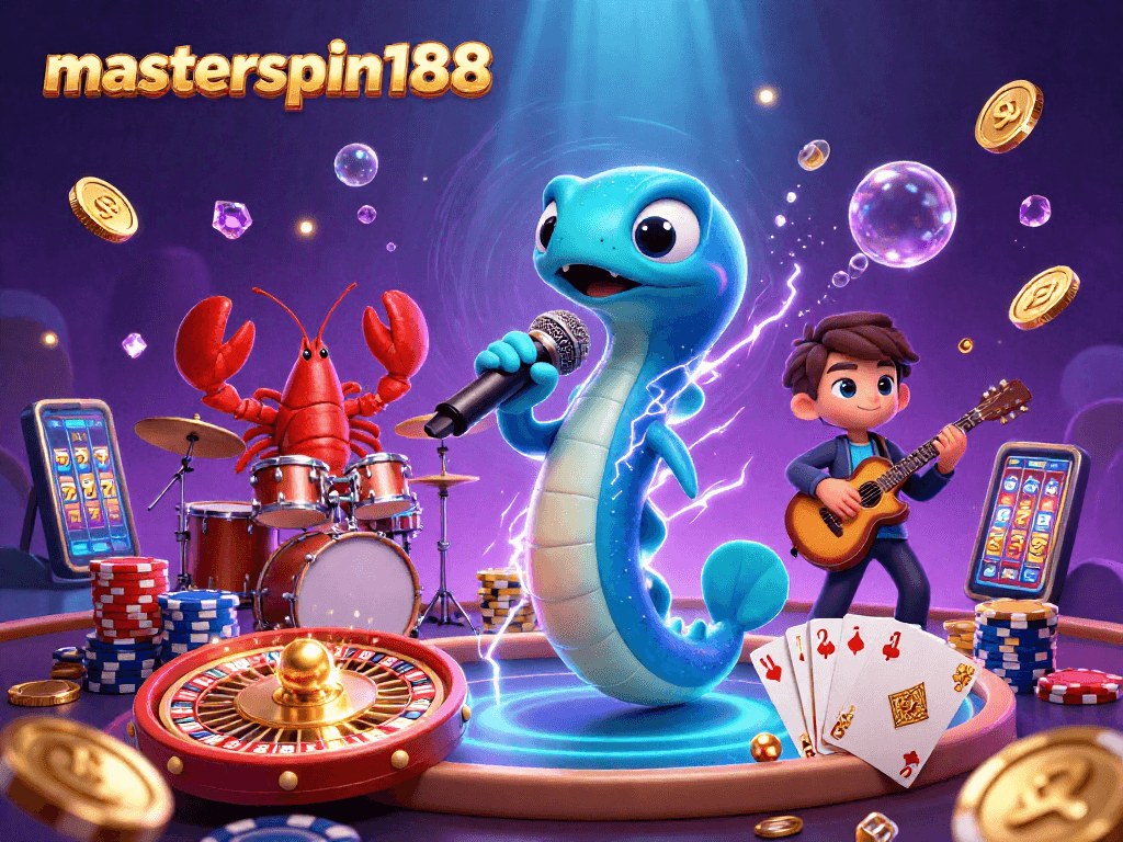 Experience thrilling gameplay at masterspin188's underwater casino, featuring vibrant characters and action-packed game elements.